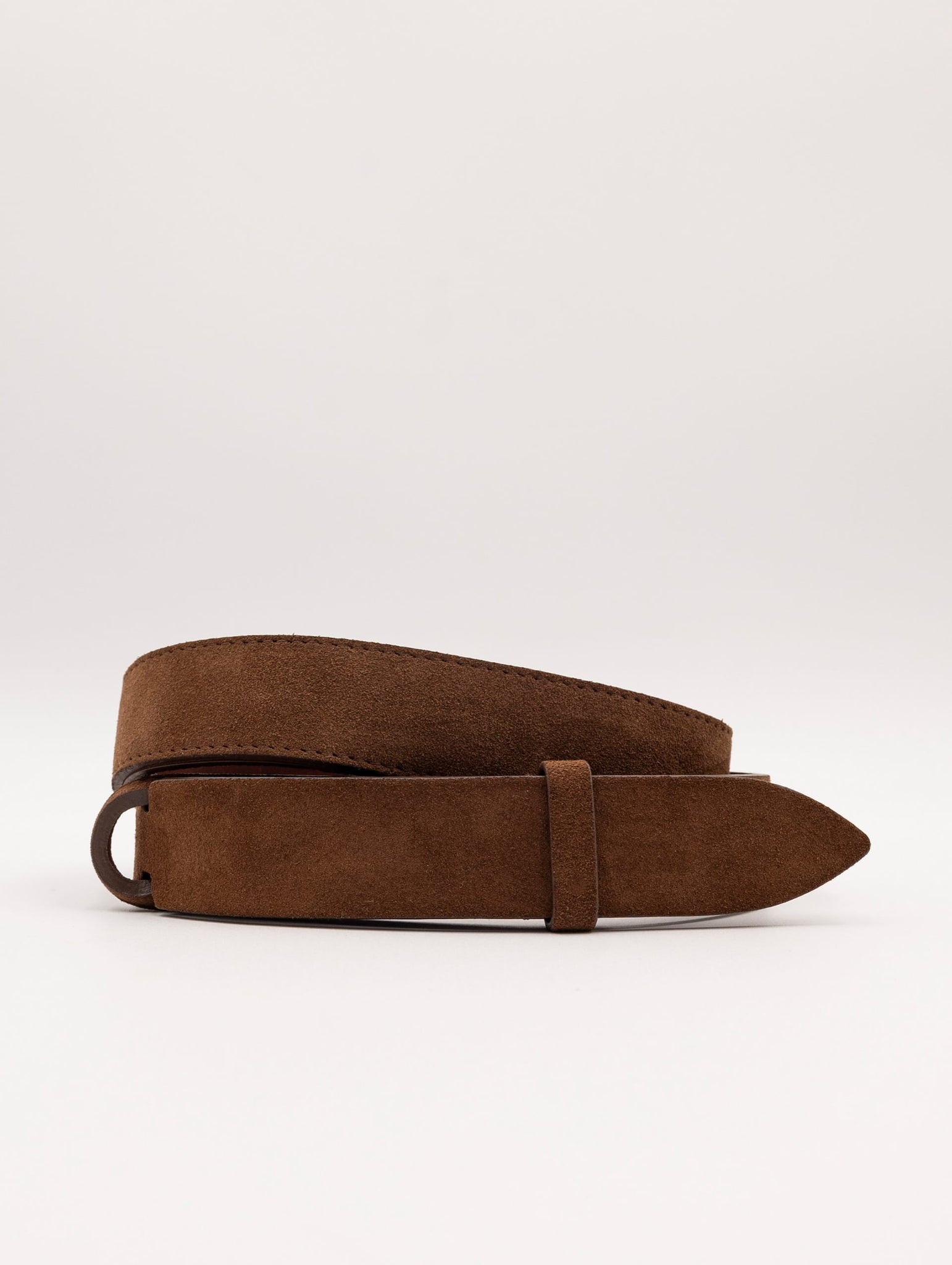 Cintura Orciani Nobuckle in Suede Bruciato