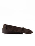 Cintura Orciani Nobuckle in Suede e Tessuto Testa di Moro