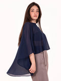 Schulterüberwurf White Wise aus Georgette Blau