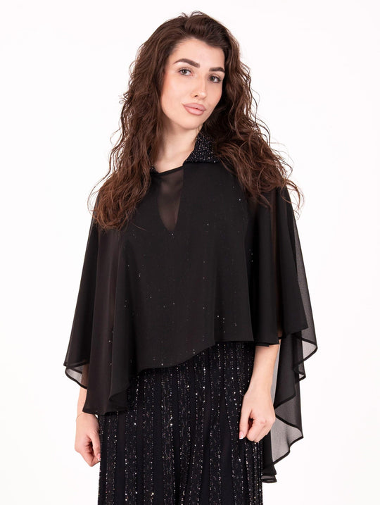Coprispalle White Wise in Georgette Nero