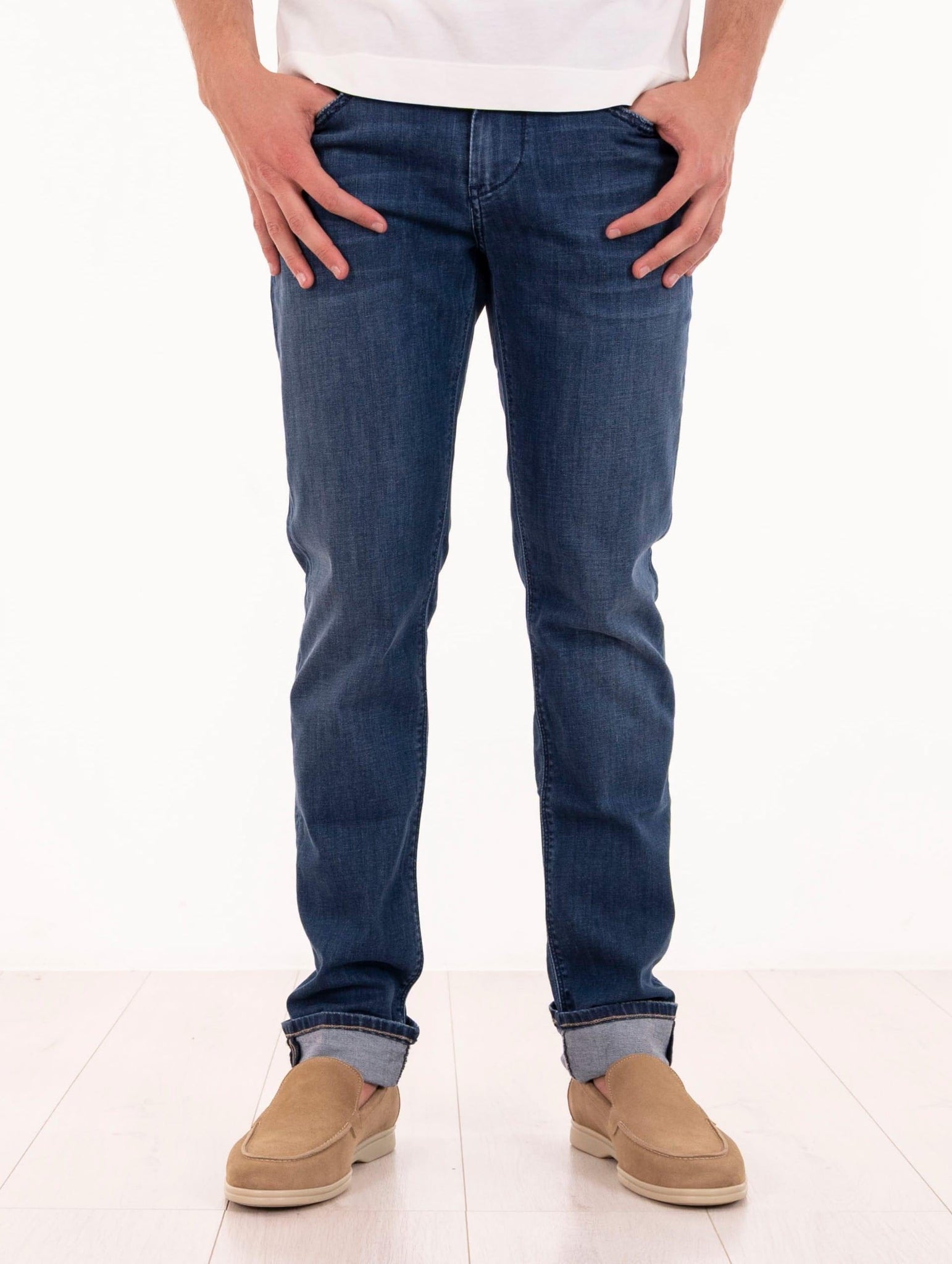 Denim Re-Hash in Cotone Denim Scuro
