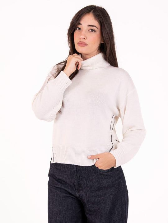 Dolcevita Alpha Studio in Pura Lana Merinos Panna e Nero