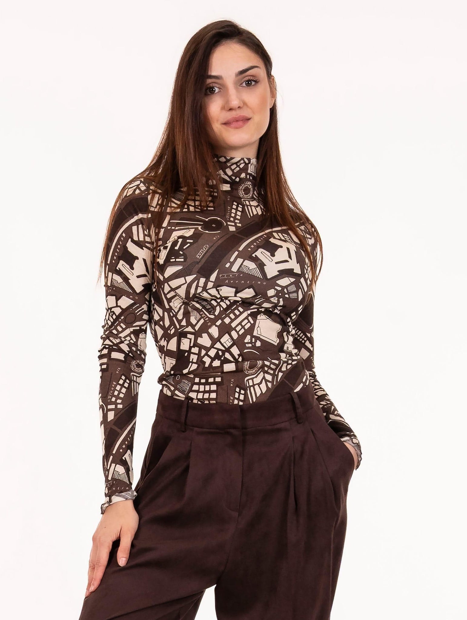 Dolcevita Alysi in Jersey Roma Panna e Nero