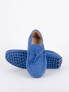 Driving Shoe Il Campago in Suede Blu Elettrico