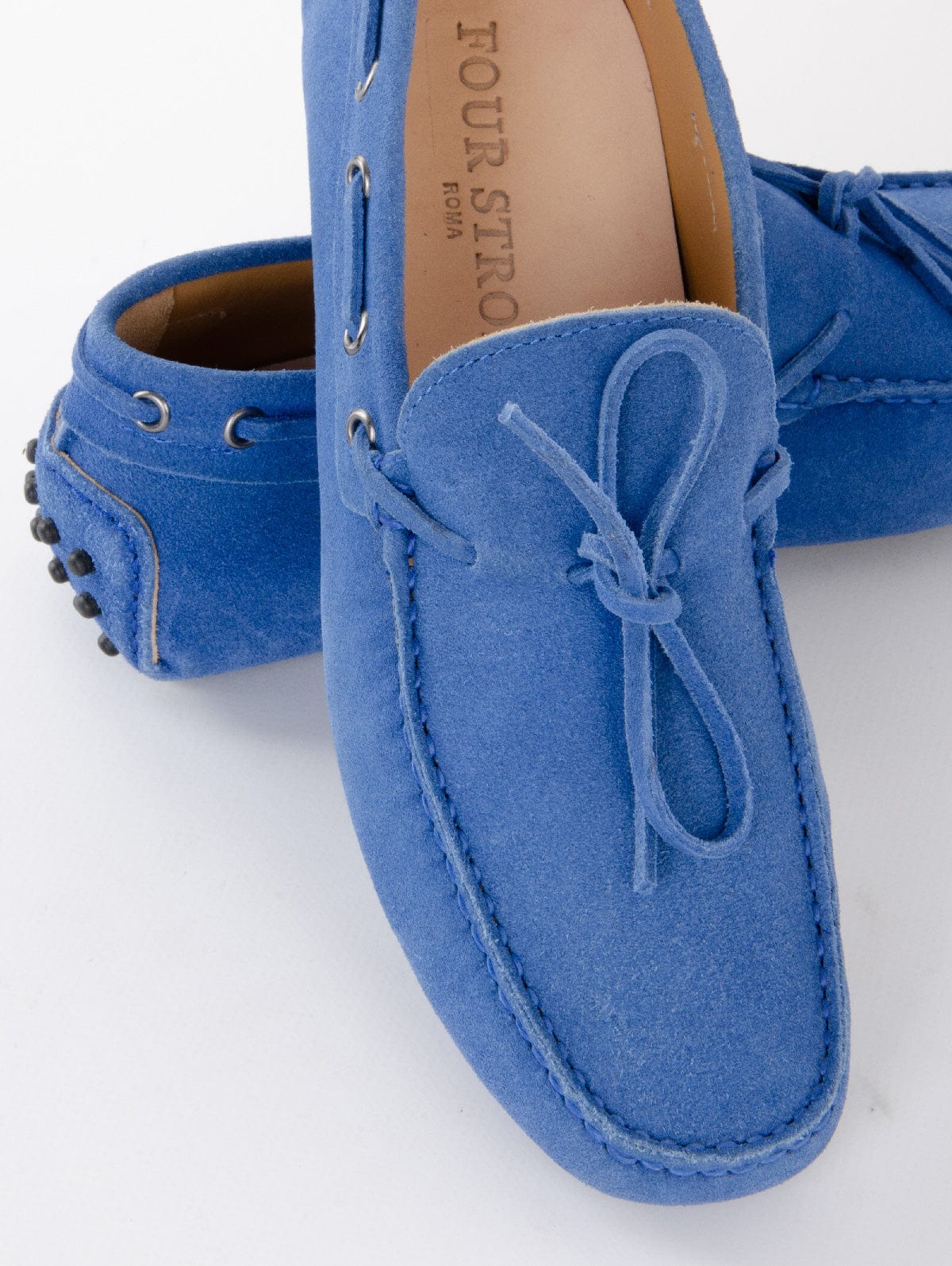 Driving Shoe Il Campago in Suede Blu Elettrico