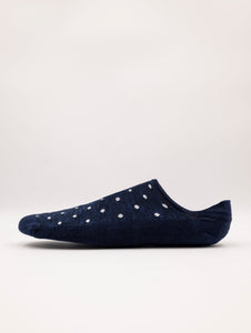 Fantasmini Marcoliani Invisible Sneaker in Cotone a Pois Navy e Bianco