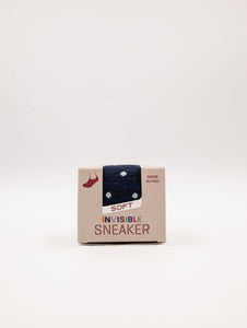 Fantasmini Marcoliani Invisible Sneaker in Cotone a Pois Navy e Bianco