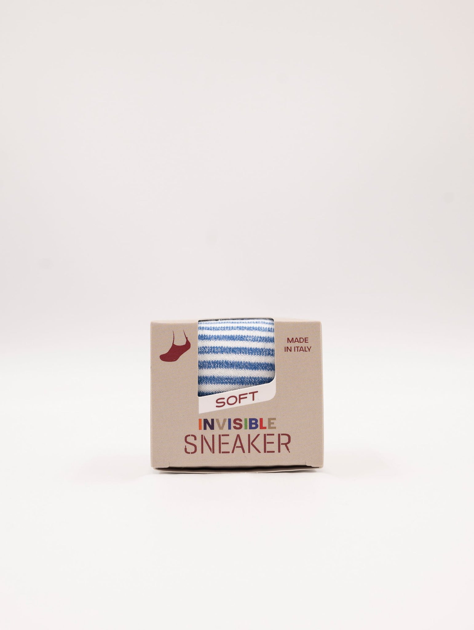 Fantasmini Marcoliani Invisible Sneaker in Cotone a Righe Bianco e Blu