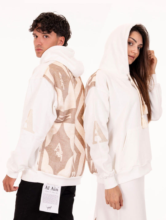 Ahox Navajo Al Ain Sweatshirt aus Sahne-Baumwolle