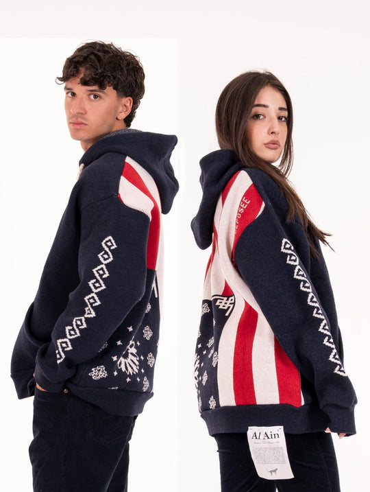 Felpa Ahww Flag Al Ain in Lana Navy