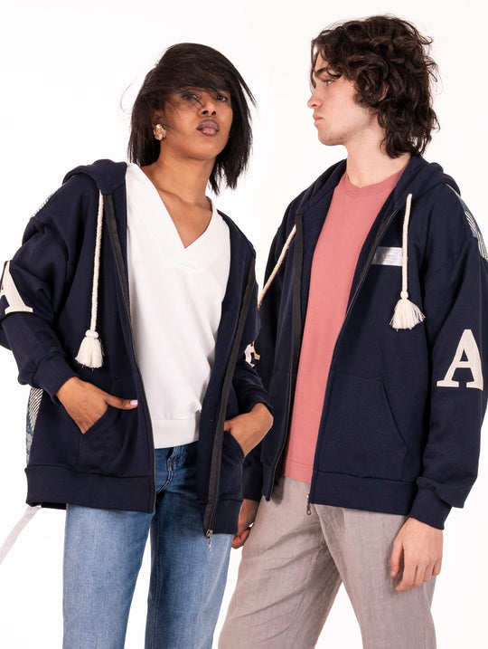 Felpa Ahzx Ayad Al Ain in Cotone Navy