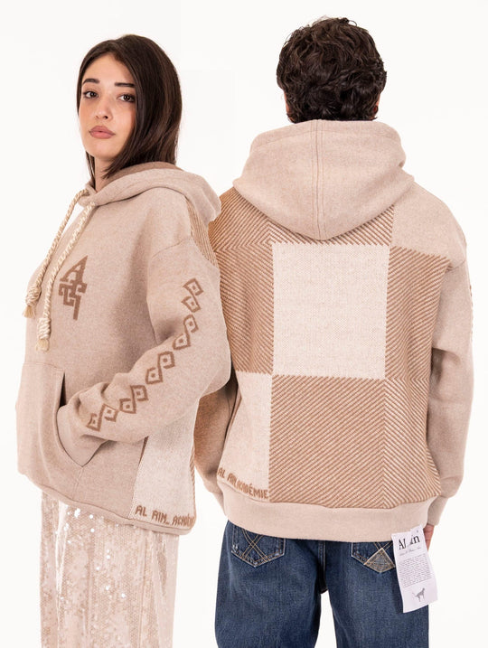 Felpa Carre Al Ain in Lana Crema