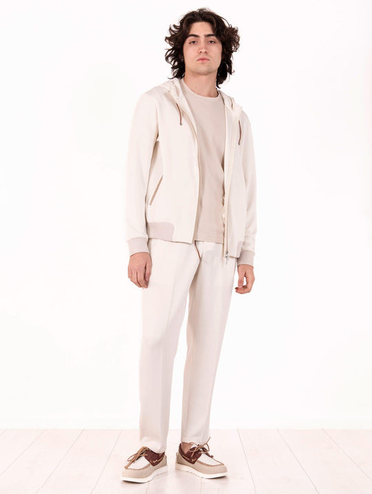 Felpa Chic Devore in Viscosa Latte