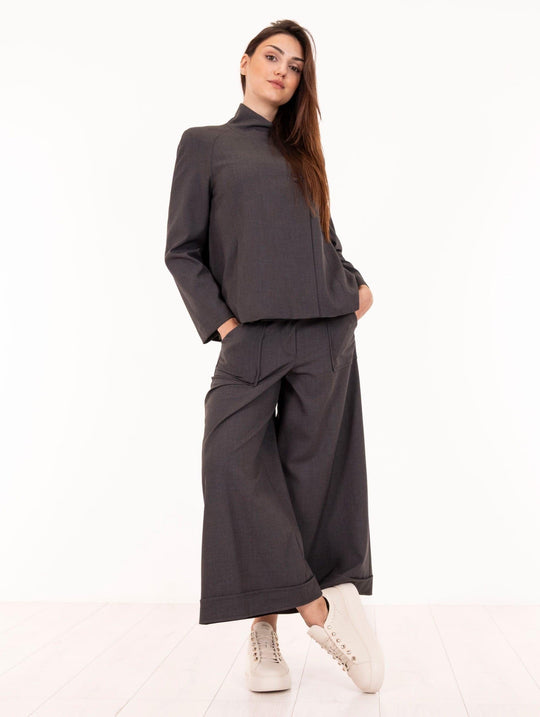 Alessia Santi Jacket in Stretch Canvas Slate