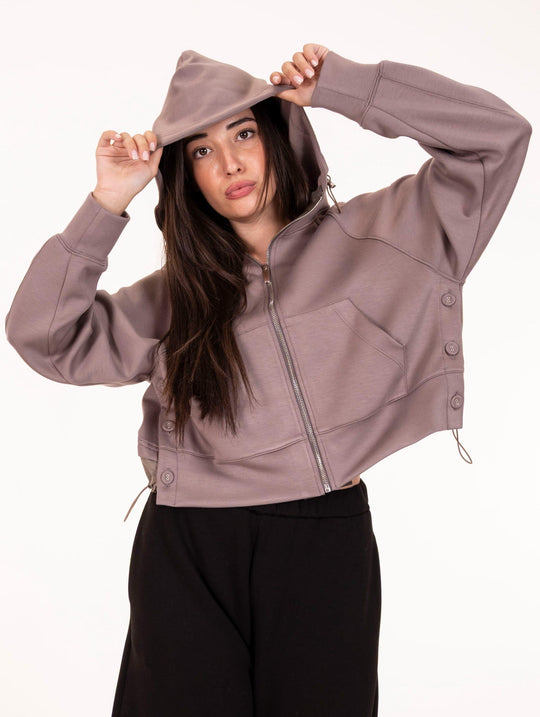 Giacca con Zip Meimeij Scuba Opale e Tortora