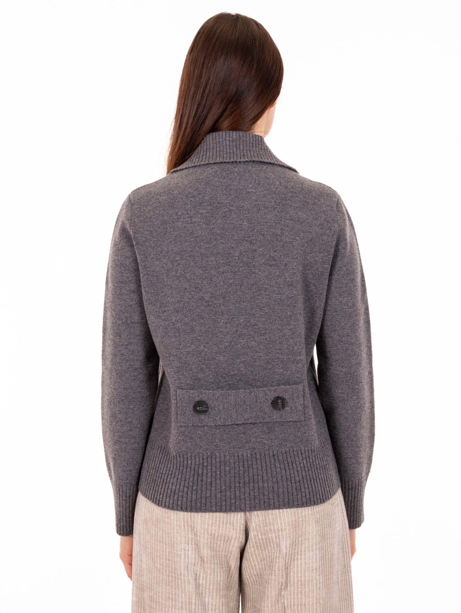 Giacca Doppiopetto Alpha Studio in Pura Lana Antracite