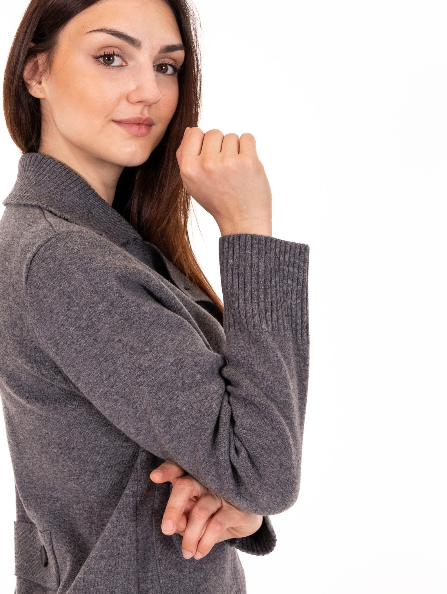 Giacca Doppiopetto Alpha Studio in Pura Lana Antracite