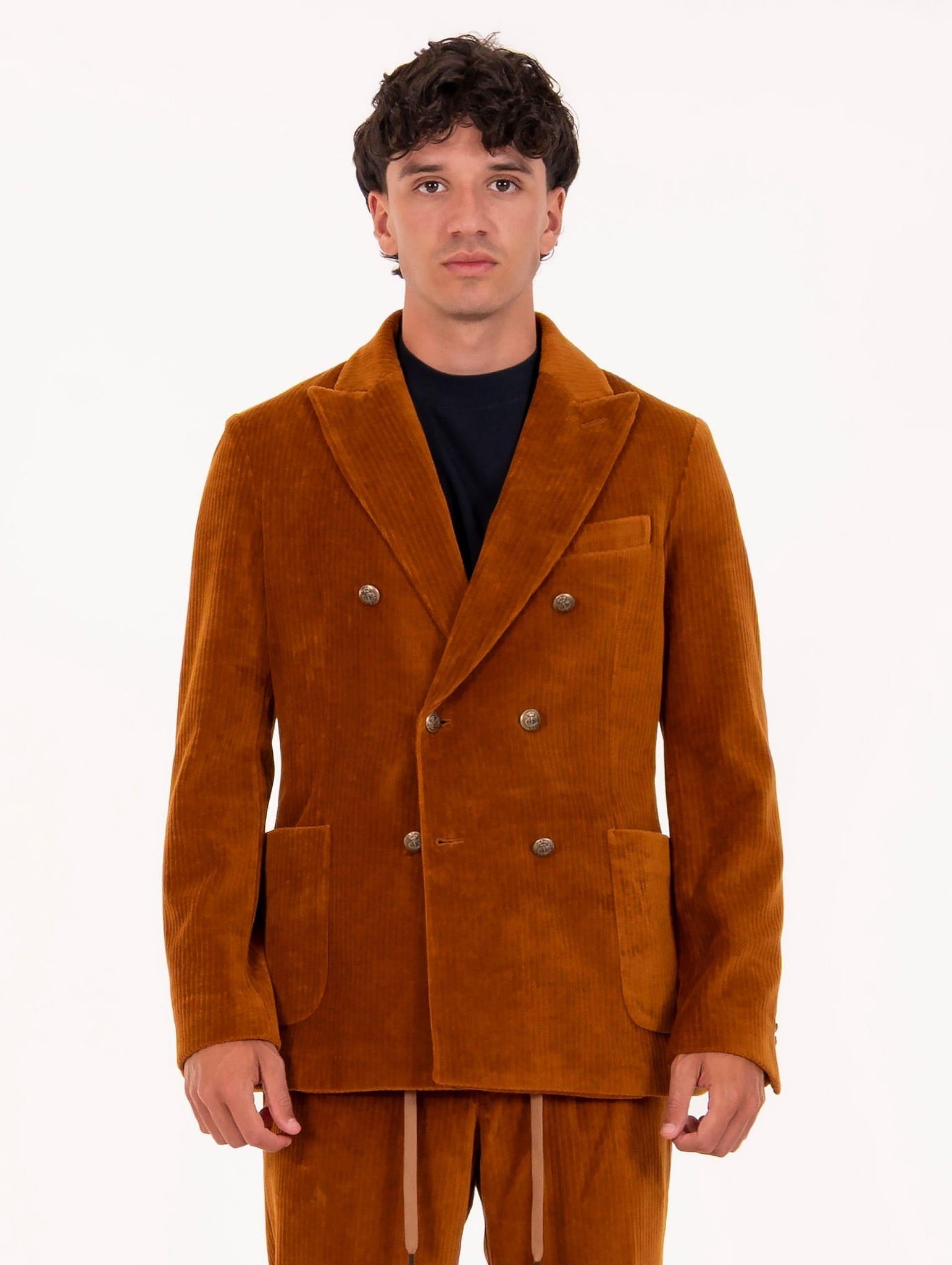 Giacca Doppiopetto Circolo 1901 in Velluto a Coste Caramello