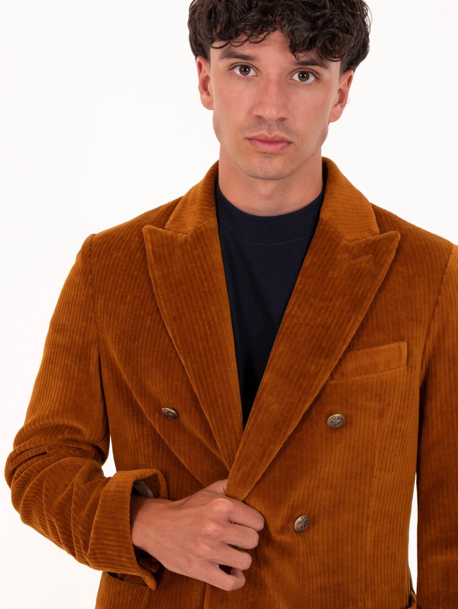 Giacca Doppiopetto Circolo 1901 in Velluto a Coste Caramello