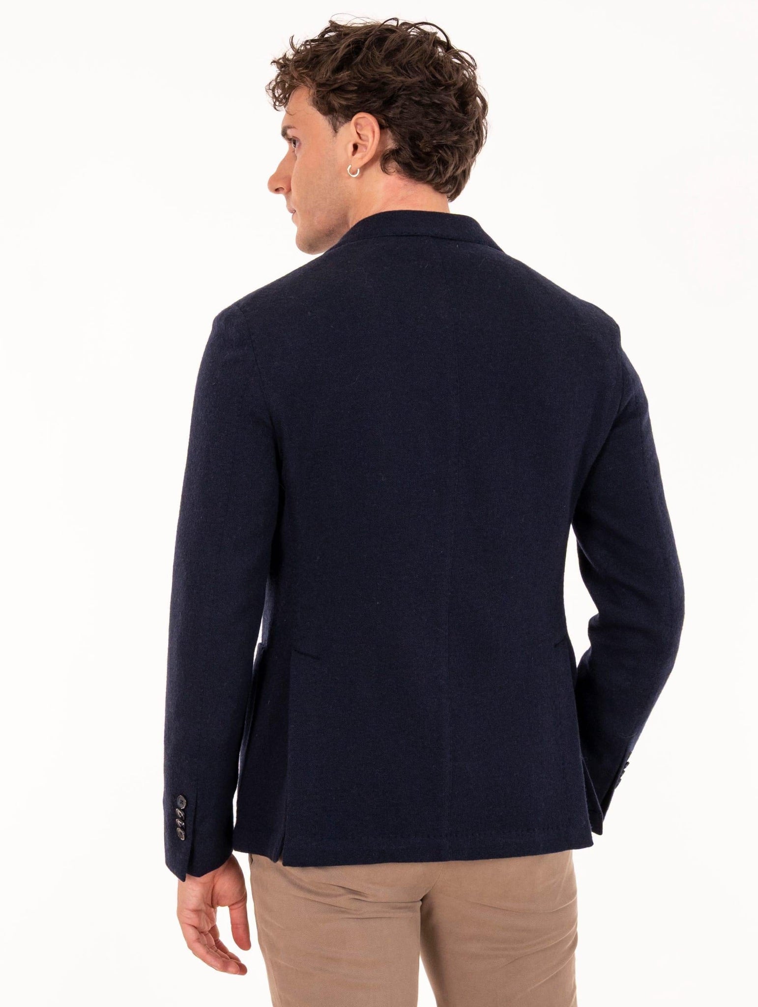 Giacca Doppiopetto L.B.M. 1911 in Misto Cashmere Blu