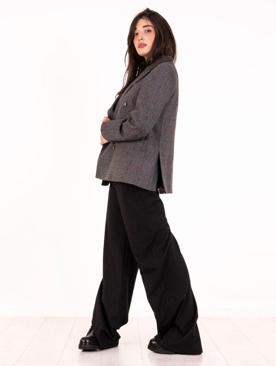 Giacca Doppiopetto Roy Roger's in Lana Galles Grigio e Bordeaux