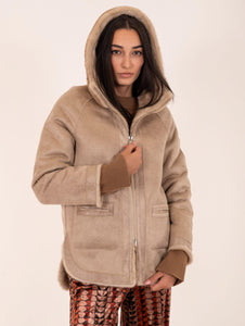 Giacca Eco Pelliccia Leon e Loulou Beige