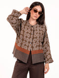 Giacca Geometrica Alessia Santi in Lana e Alpaca Ruggine