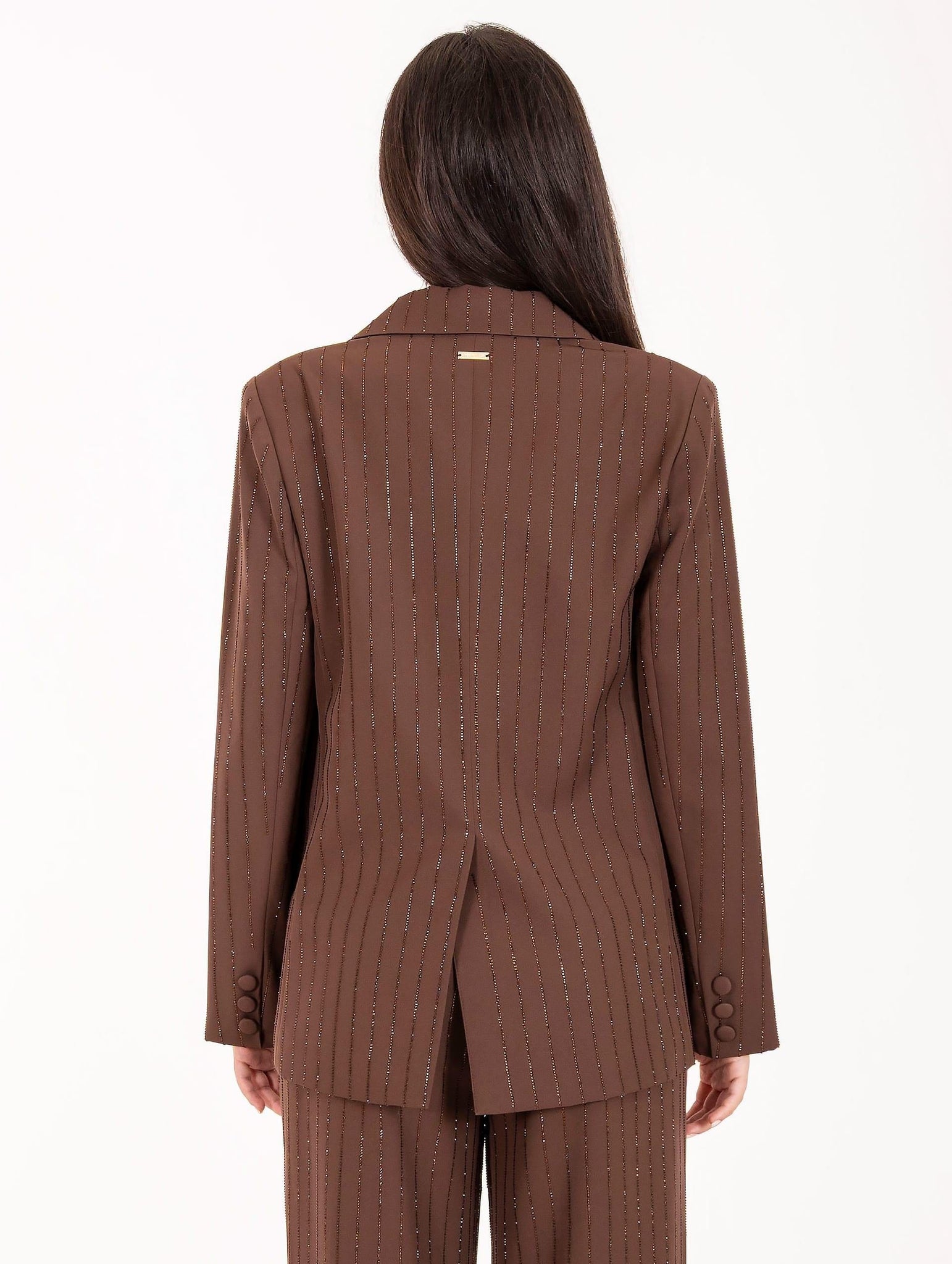 Giacca Gessata Diamanti Nosecrets Cioccolato