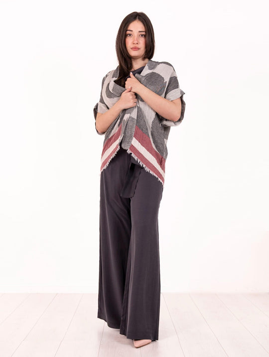 Giacca Kimono Alessia Santi in Cotone Jacquard Sabbia
