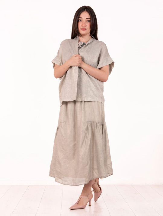 Giacca Kimono Alessia Santi in Lino Salvia