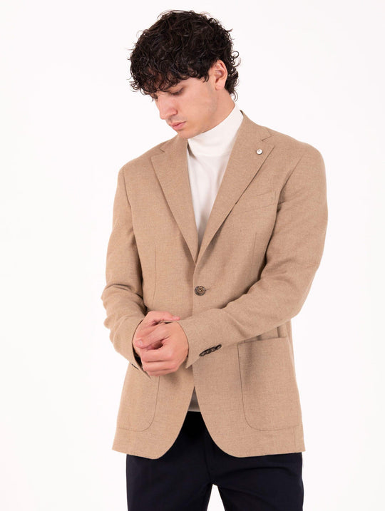 Giacca L.B.M. 1911 in Cotone Beige Melange