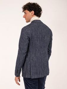 Giacca L.B.M. 1911 in Cotone Resca Navy e Bianco