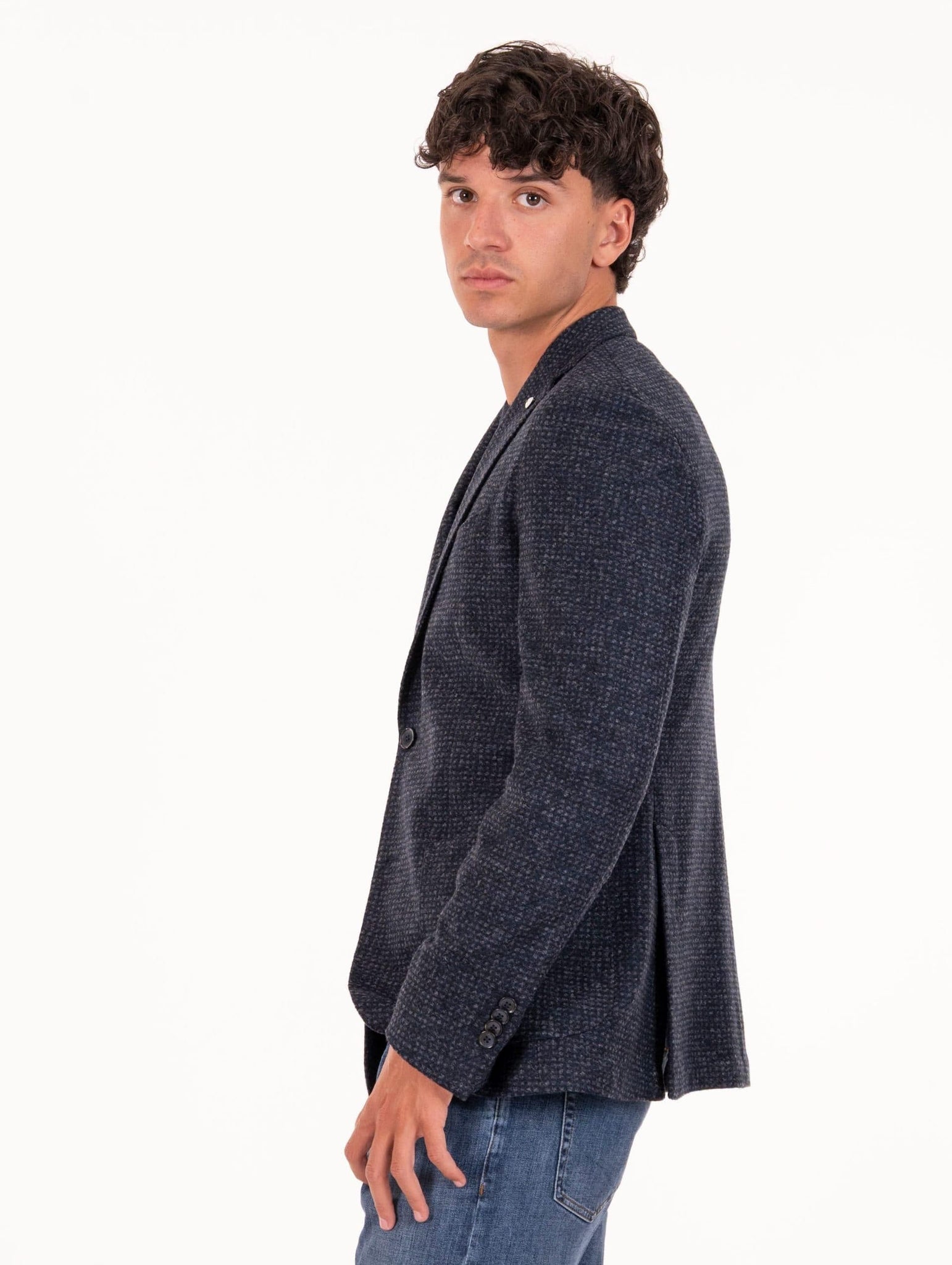 Giacca L.B.M. 1911 in Jersey di Lana Blu