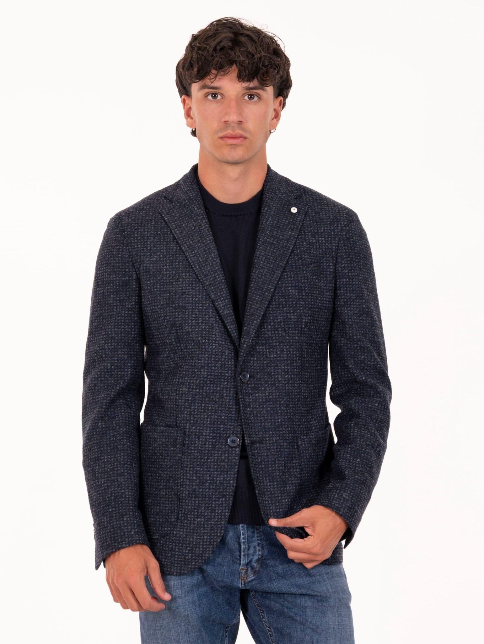 Giacca L.B.M. 1911 in Jersey di Lana Blu