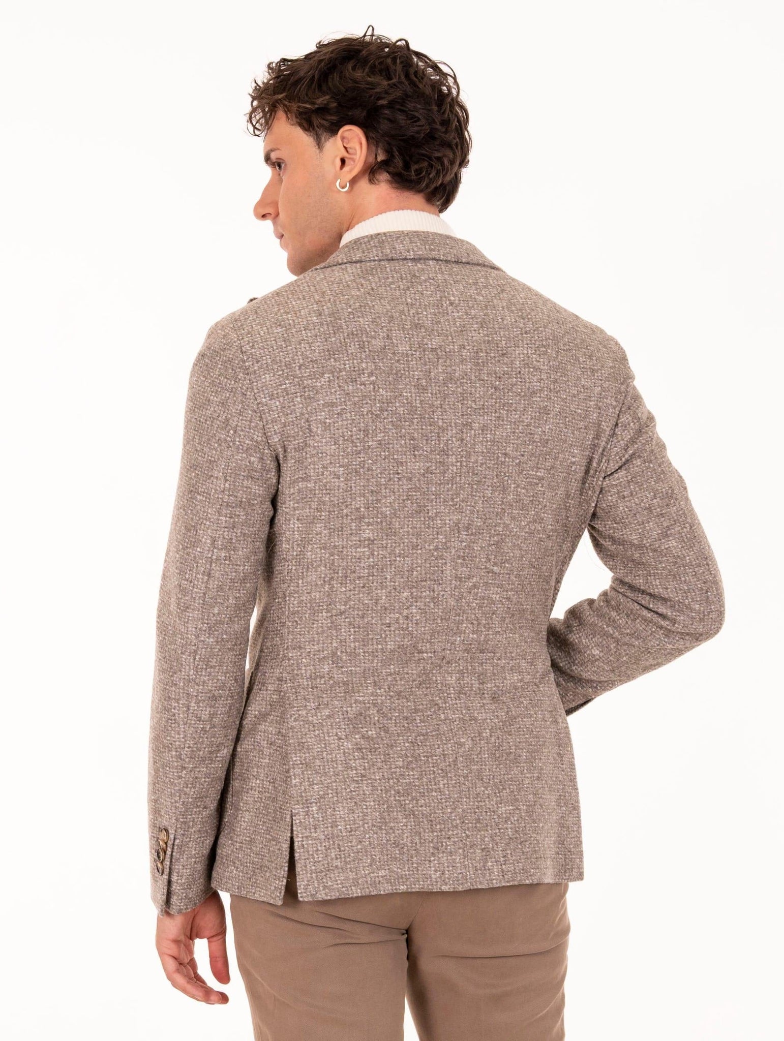 Giacca L.B.M. 1911 in Jersey e Lana Vergine Beige