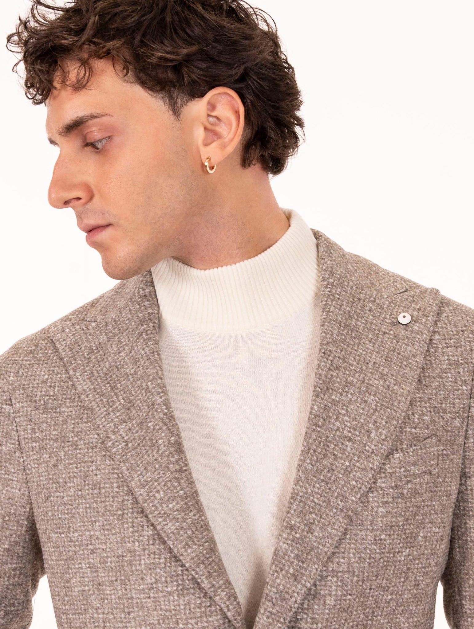 Giacca L.B.M. 1911 in Jersey e Lana Vergine Beige