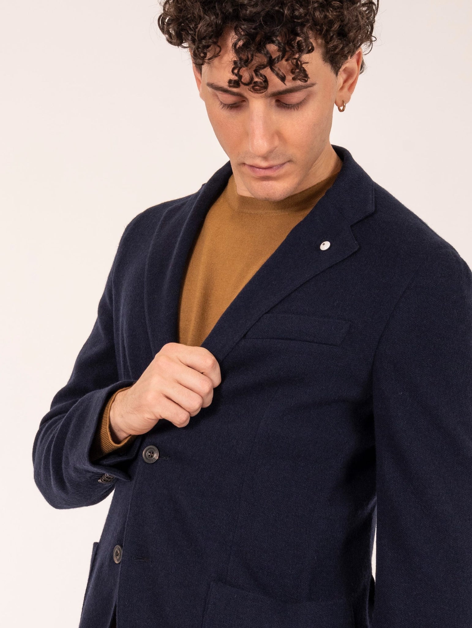 Giacca L.B.M. 1911 Punto in Cashmere Blu Notte