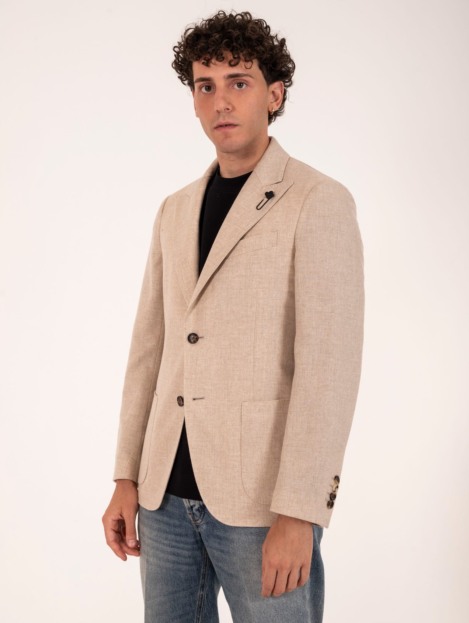 Giacca Lardini in Lana Vergine e Cashmere Corda Melange