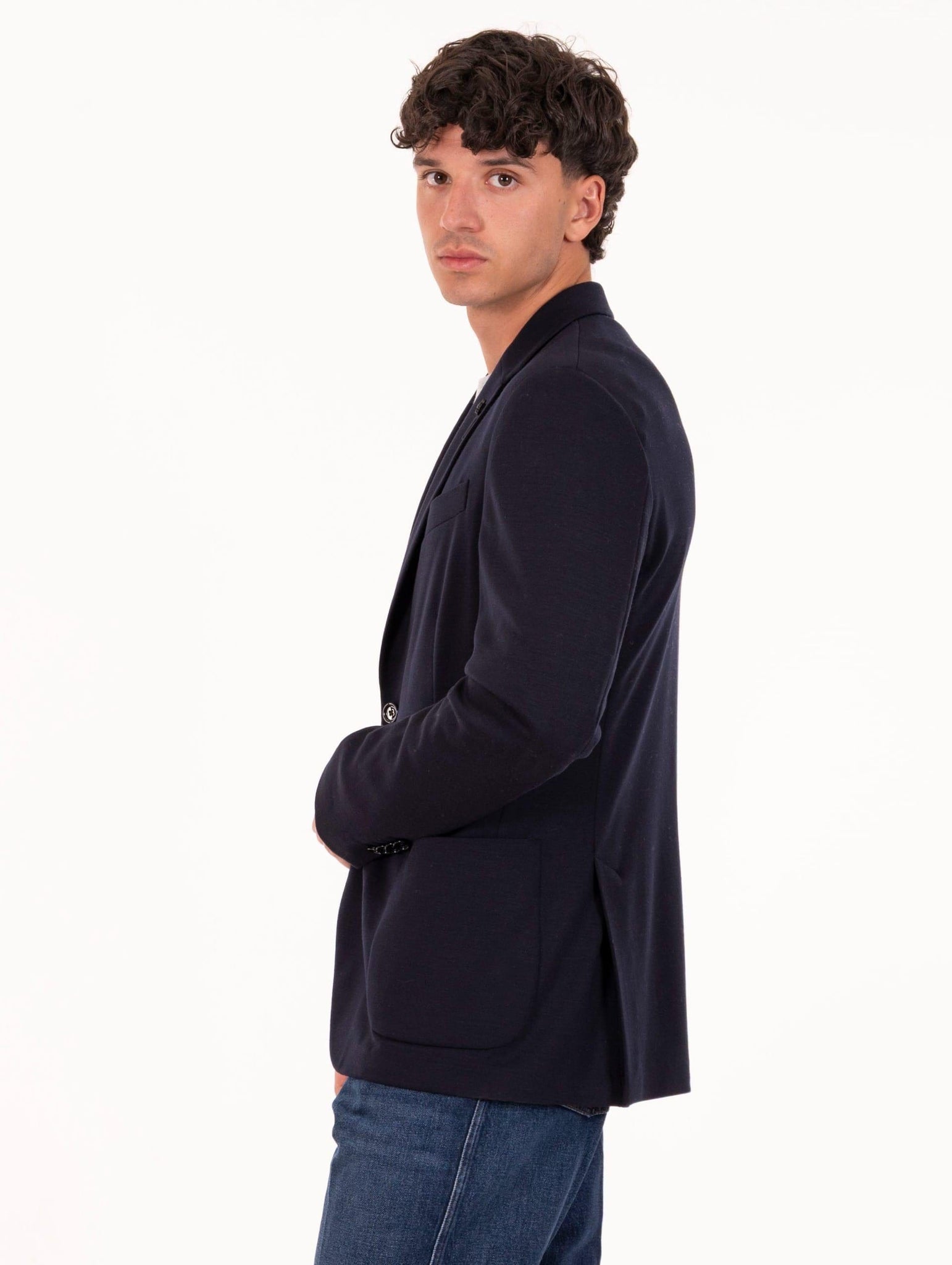 Giacca Lardini in Lyocell e Viscosa Blu