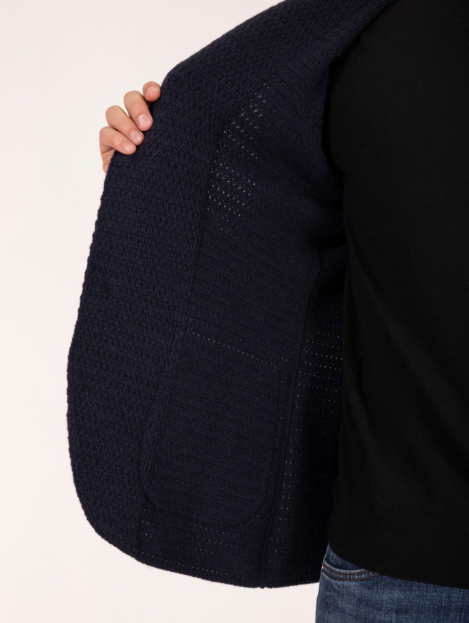 Giacca Lardini in Maglia di Puro Cashmere Blu