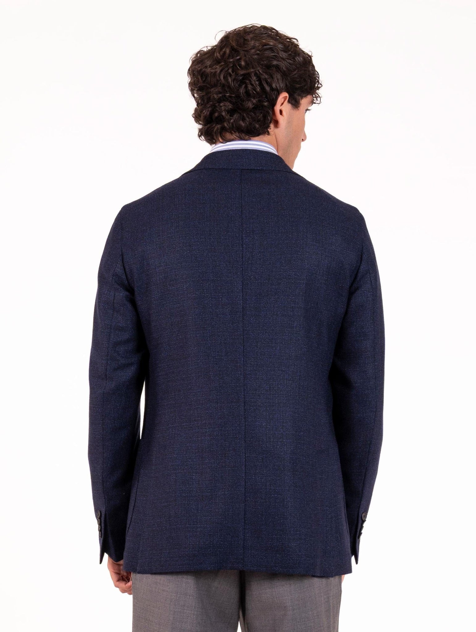 Giacca Sartoriale Four Stroke in Lana Vergine Blu