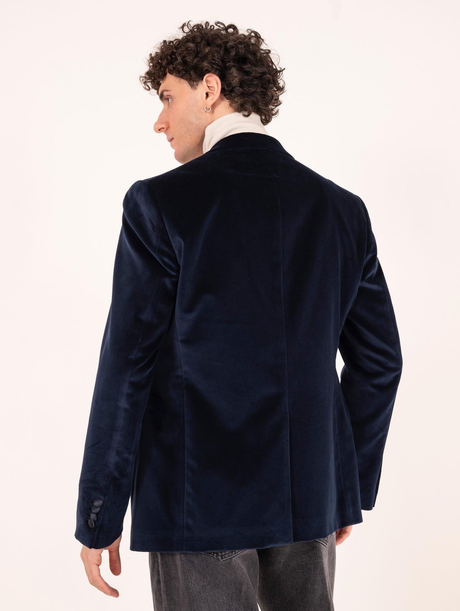 Giacca Smoking Luigi Bianchi Mantova in Velluto Blu