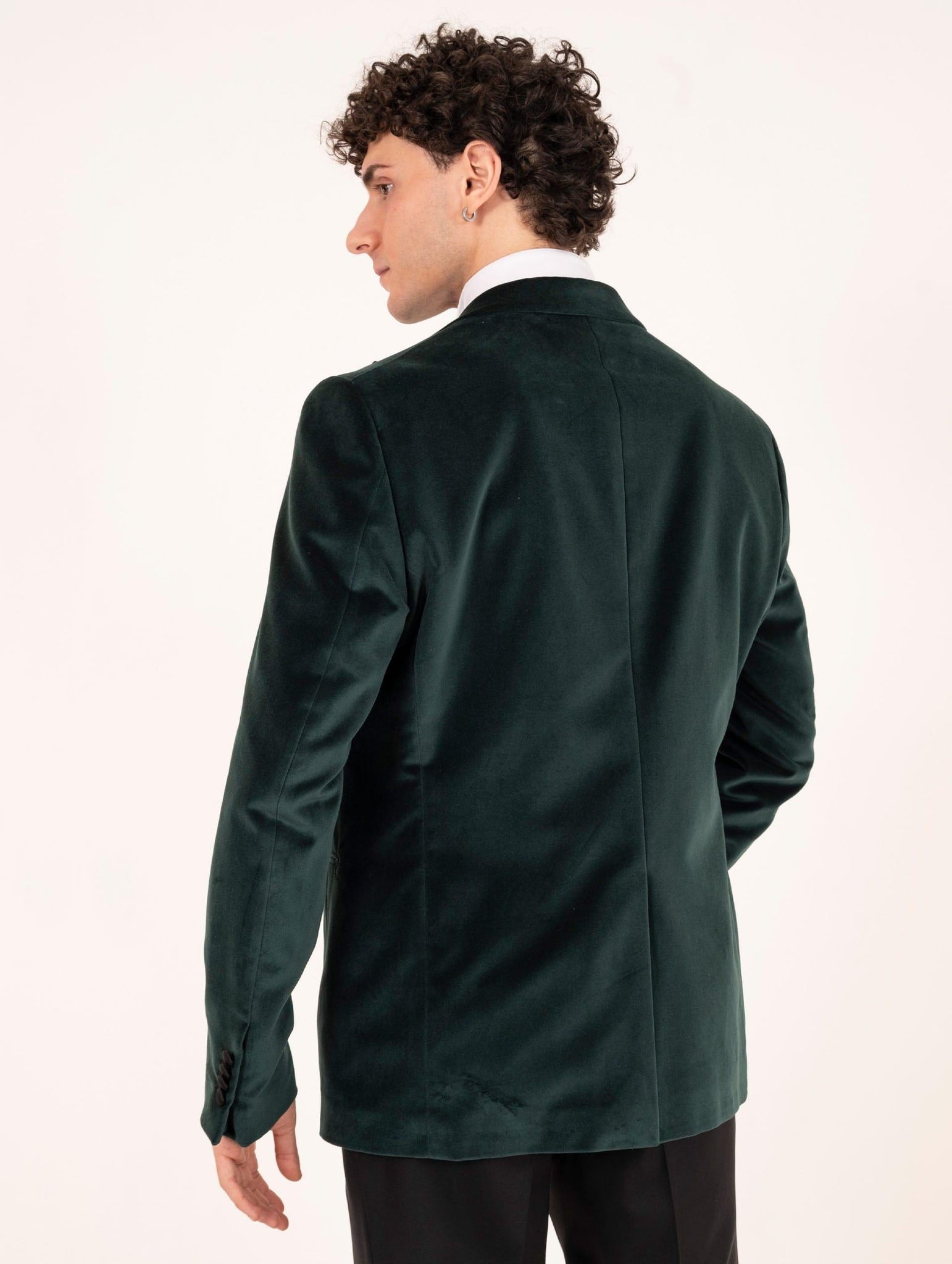 Giacca Smoking Luigi Bianchi Mantova in Velluto Verde