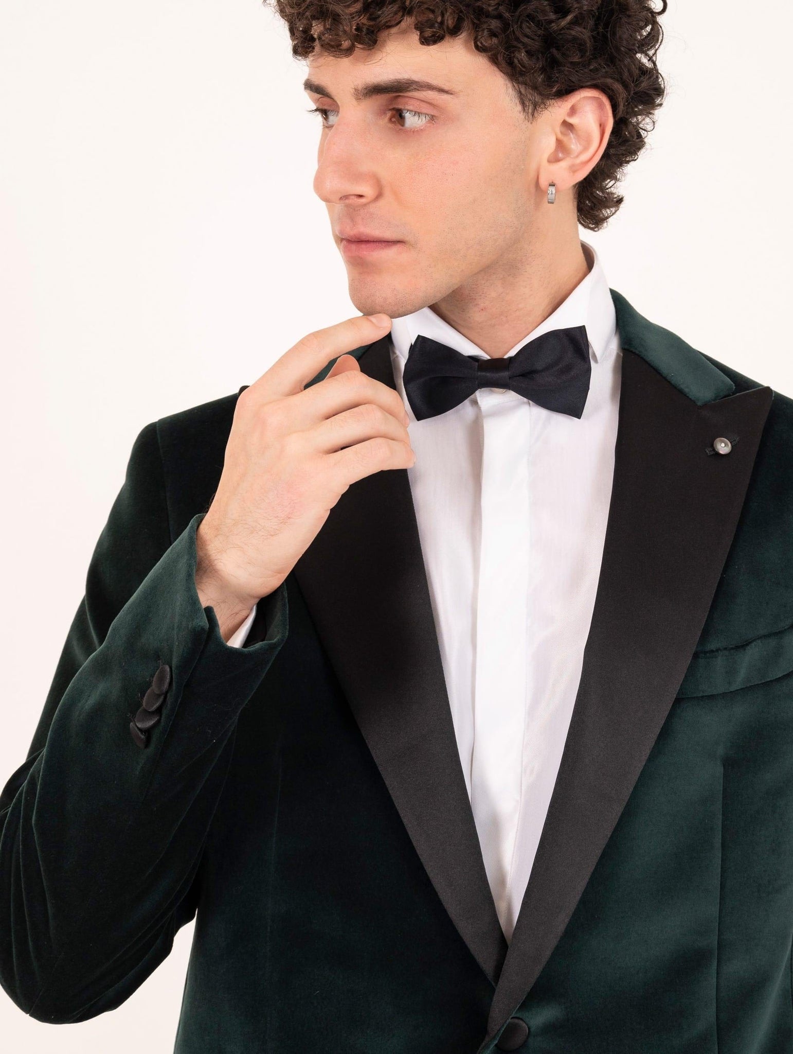 Giacca Smoking Luigi Bianchi Mantova in Velluto Verde