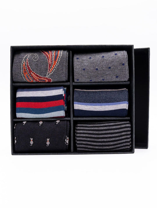 Gift Box 6 Calzini Marcoliani Milano in Cotone Pima Fantasia