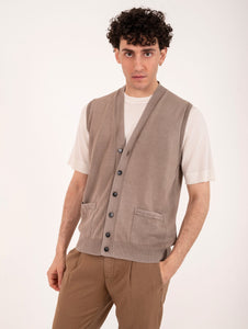 Gilet Alpha Studio in Cotone Argilla