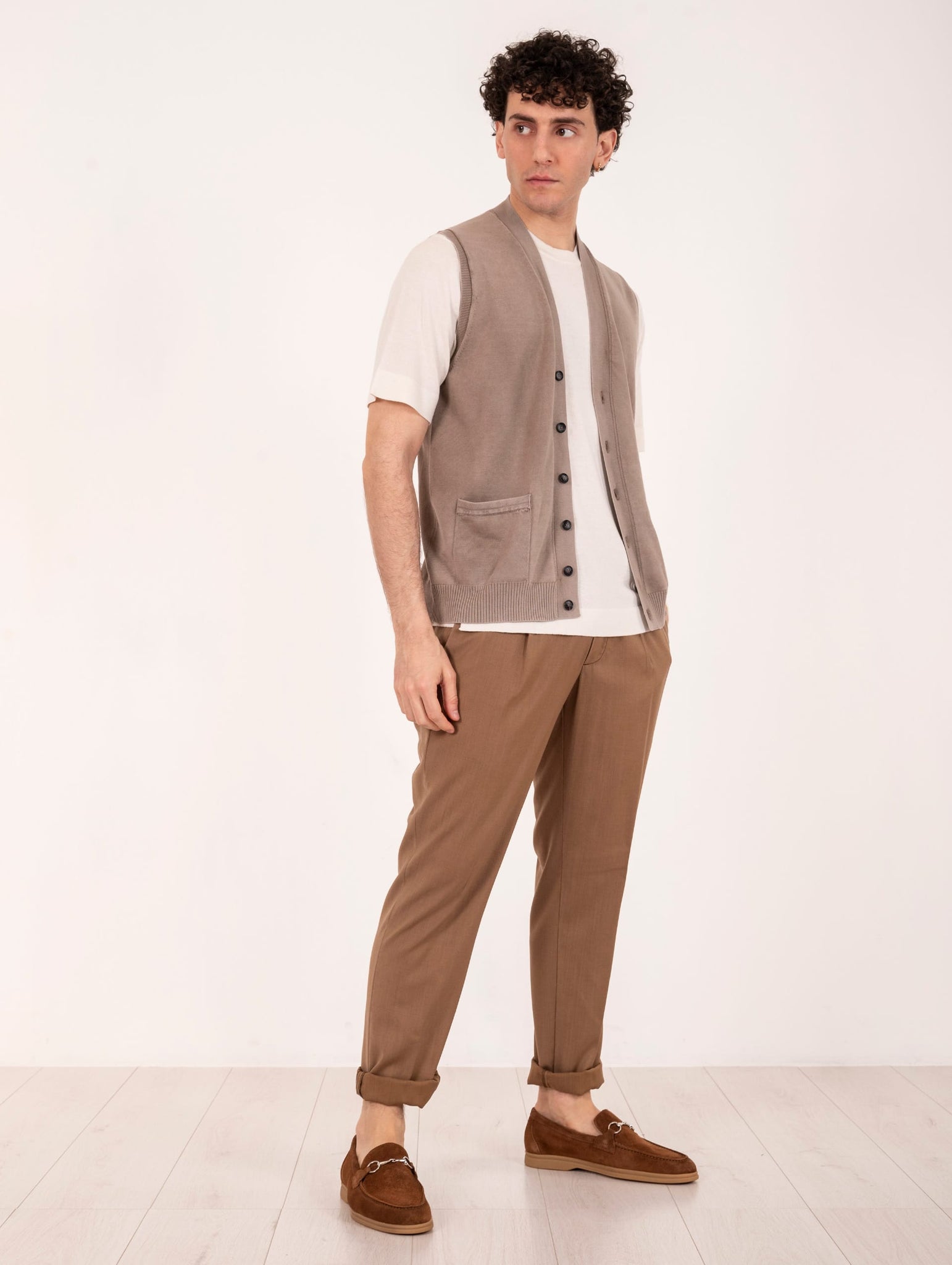 Gilet Alpha Studio in Cotone Argilla