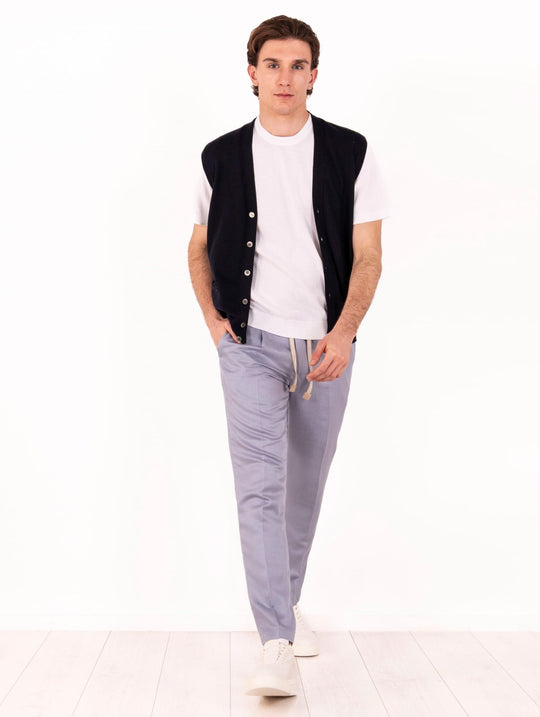 Gilet Alpha Studio in Cotone Blu Notte