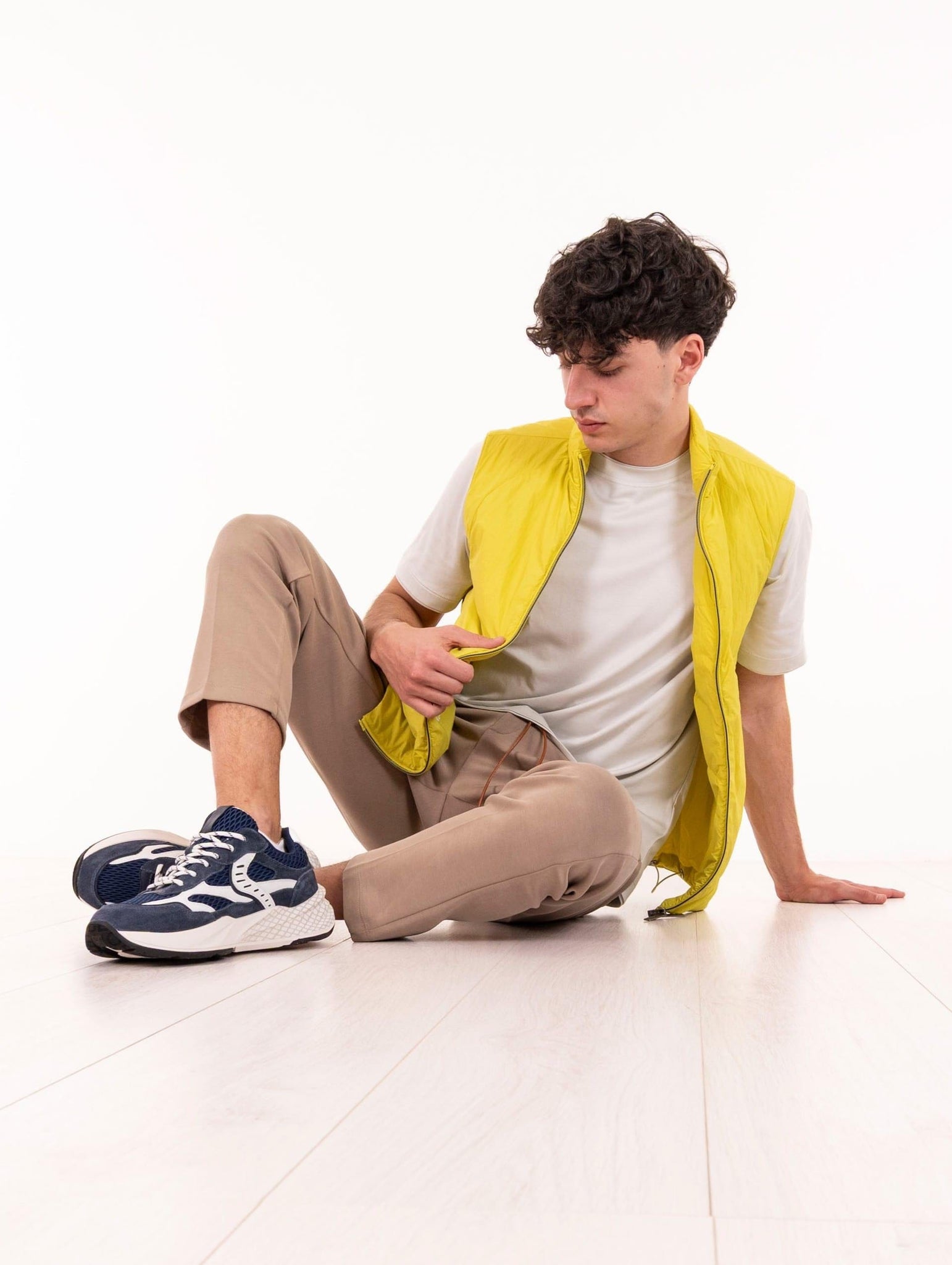 Gilet Aprica After Label in Tessuto Tecnico Giallo