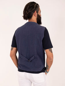 Gilet Capalbio in Cotone e Lino Bluette